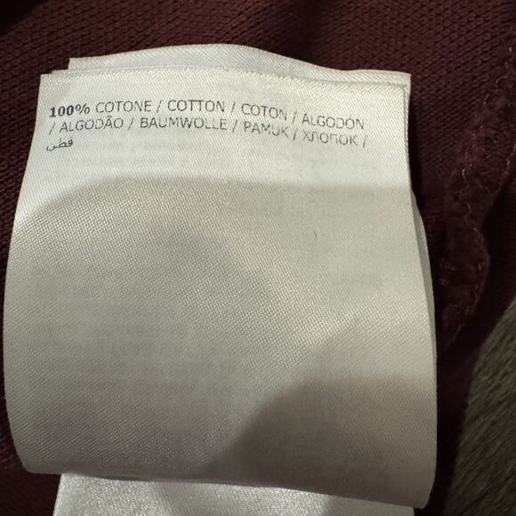 Moncler Polo Mens EU XXL Burgundy Short Sleeve Shirt Logo Patch designer Cotton - Picture 8 of 12